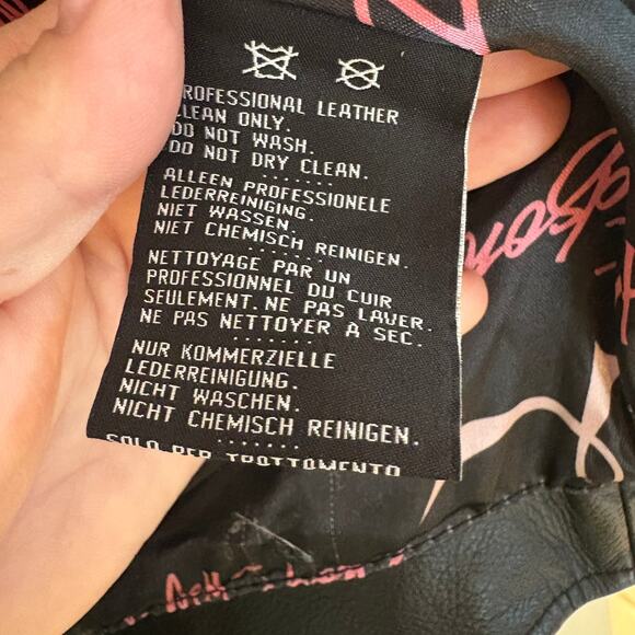 Harley Davidson Pink Label Swarovski Crystal Leather Biker Jacket Womens M - Picture 14 of 17